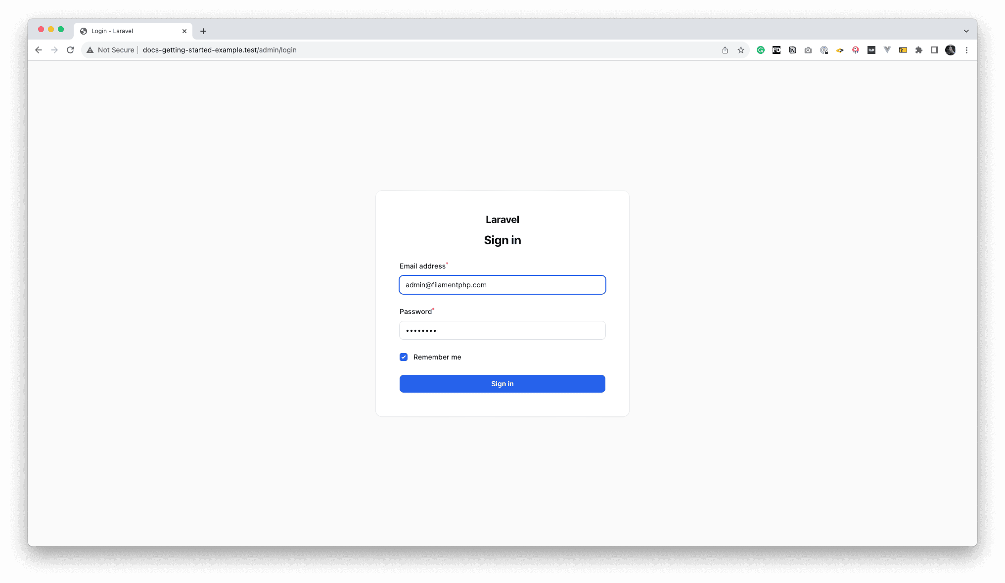Filament V3 - How to fill login automatically (local environment)